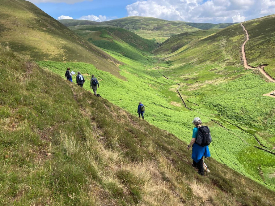 Dumfriesshire Botany Group above Kettleton Reservoir in 2023